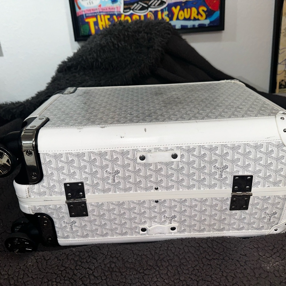 Authentic Goyard Trolley Bourget PM Carry-On Travel Luggage - White